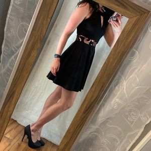 Black Cocktail Dress with Copper Sequins